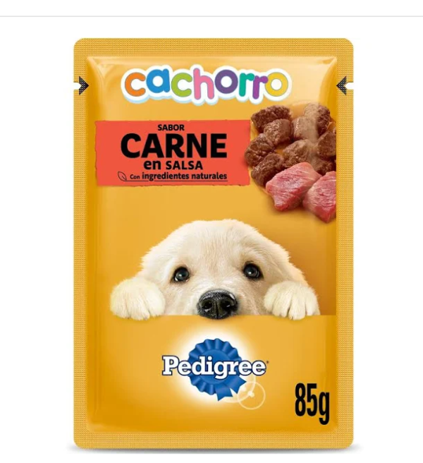 10 Sobres Pedigree Cachorro Carne 85 grm