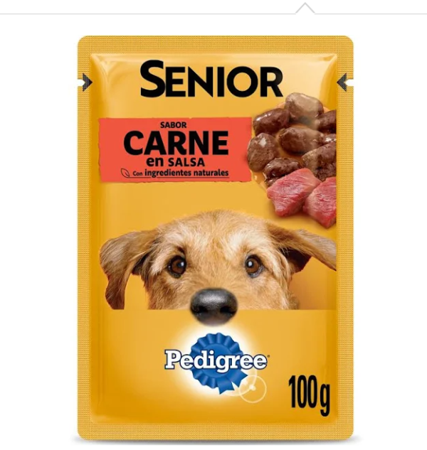 10 Sobres Pedigree Senior Carne 100 grm