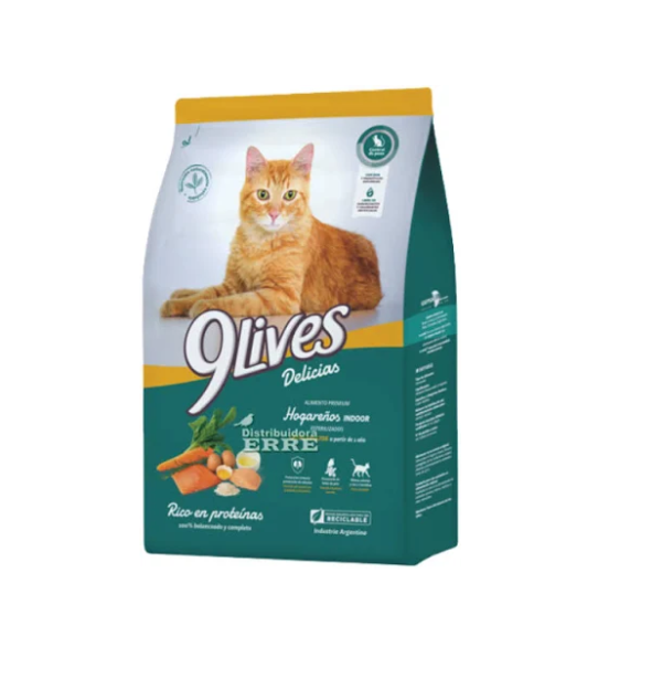 9 Lives Hogareños Indoor y Esterilizado 15 KG